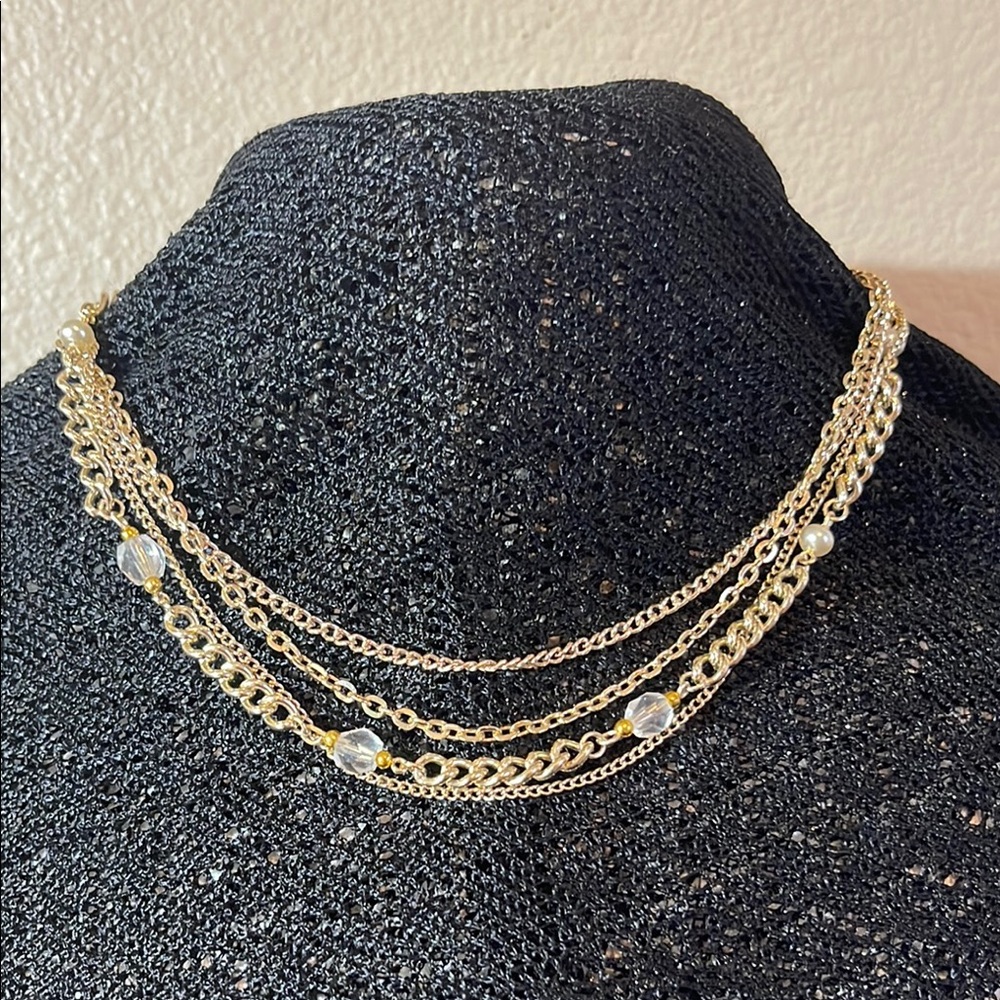 Vintage Gold Multi-Layer Fairy Necklace c34
